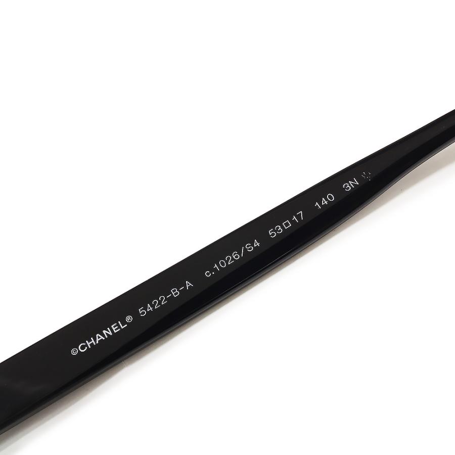 （美品）CHANEL シャネル 5422-B-A A71353 スクエア シェイプ ココマーク ロゴ ラインストーン アセテート ブラック ホワイト メガネ サングラス アイウェアの画像