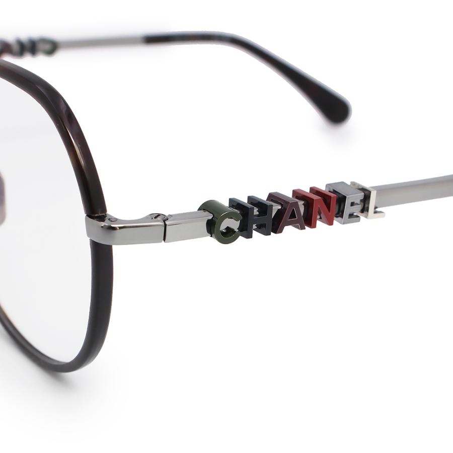 （美品）CHANEL シャネル 2213 A75293 パント シェイプ オプティカル ロゴ ダークブラウン アイウェア 眼鏡 メガネフレーム サングラス ガンメタル金具の画像