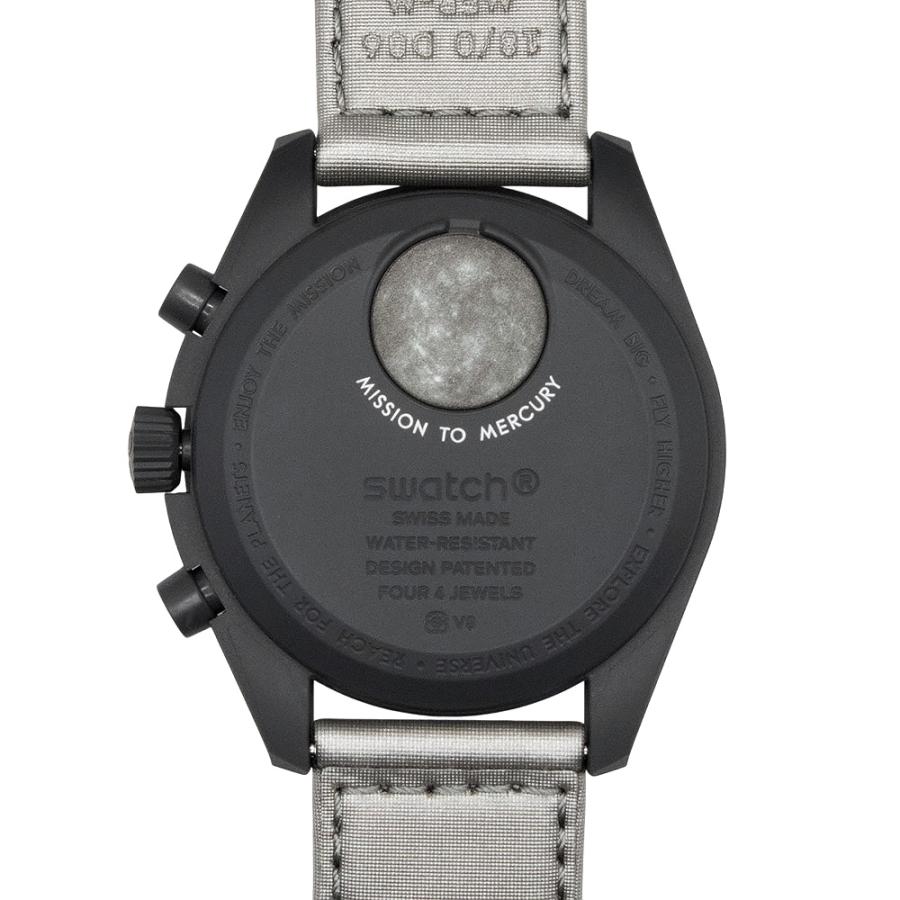 （未使用　展示品）OMEGA オメガ Swatch スウォッチ SO33A100 ミッション トゥ マーキュリー スピードマスター ムーンスウォッチ グレー ブラック 腕時計 箱付の画像