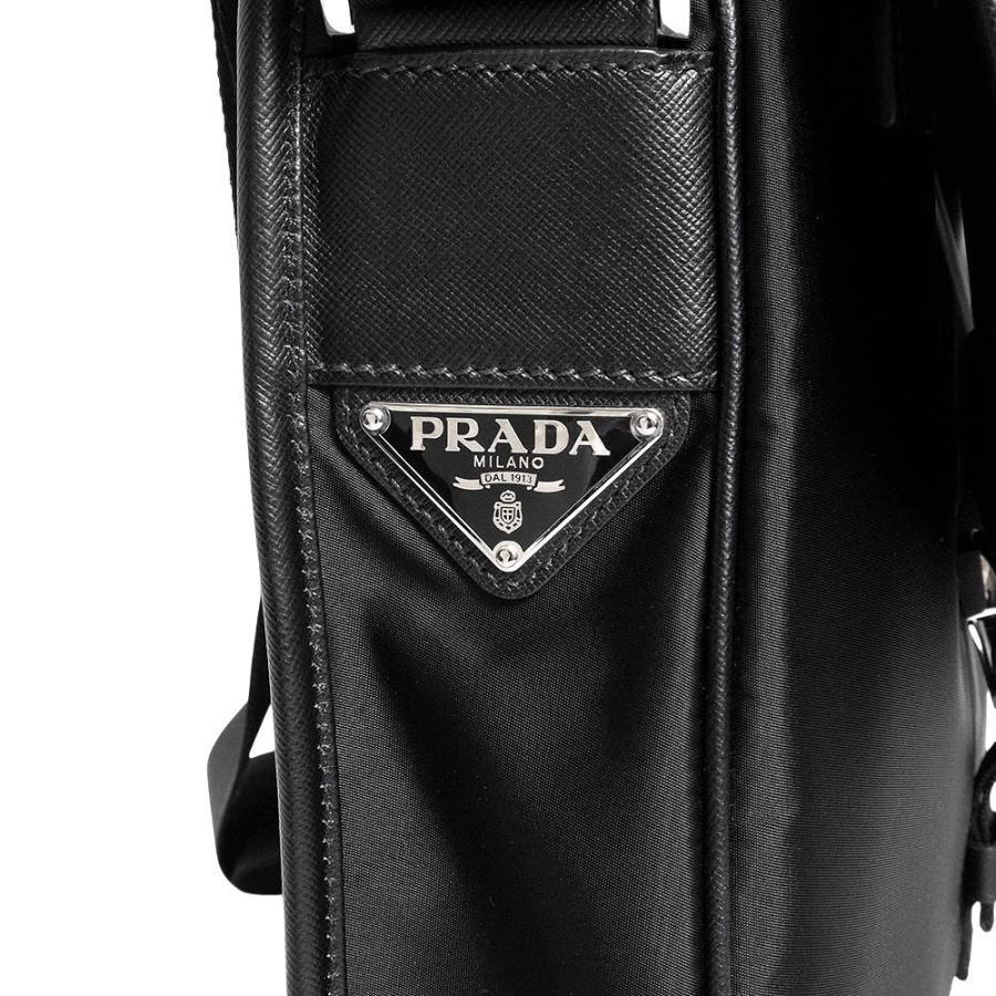 （未使用　展示品）PRADA プラダ VA0951 テスート ナイロン サフィアーノ ネロ ブラック ロゴ メッセンジャー ショルダーバッグ レザー 斜め掛け シルバー金具_12