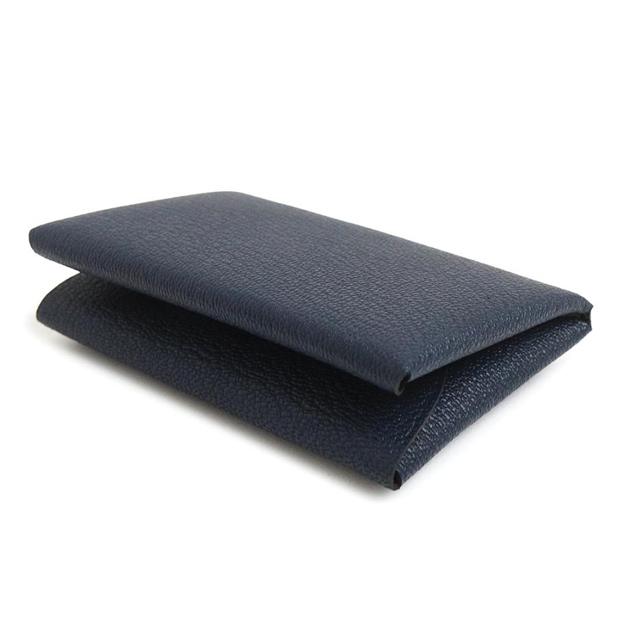 （新品・未使用品）HERMES エルメス カルヴィ デュオ コンパクト シェーブルミゾール Blue nuit ブルーニュイ ネイビー K刻印 コインケース シルバー金具 箱付の画像