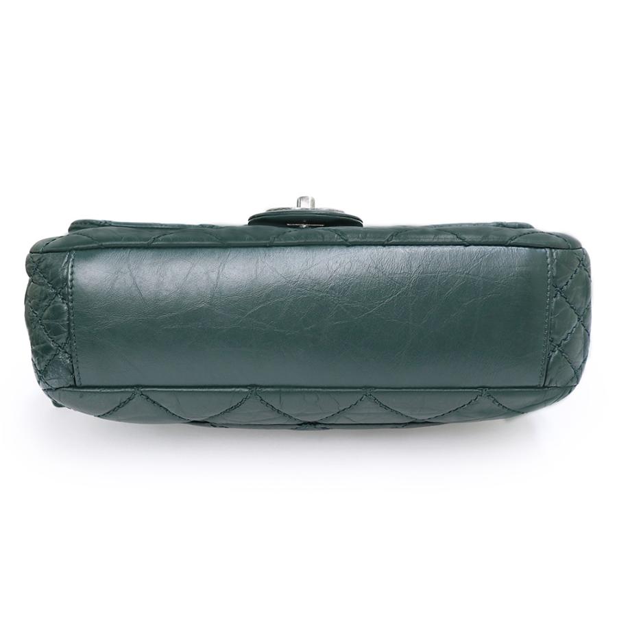 （中古）CHANEL シャネル A67373 ココマーク マトラッセ フラップ ダブルチェーン イリディッセント カーフスキン ダークグリーン 2WAY ショルダーバッグ レザー