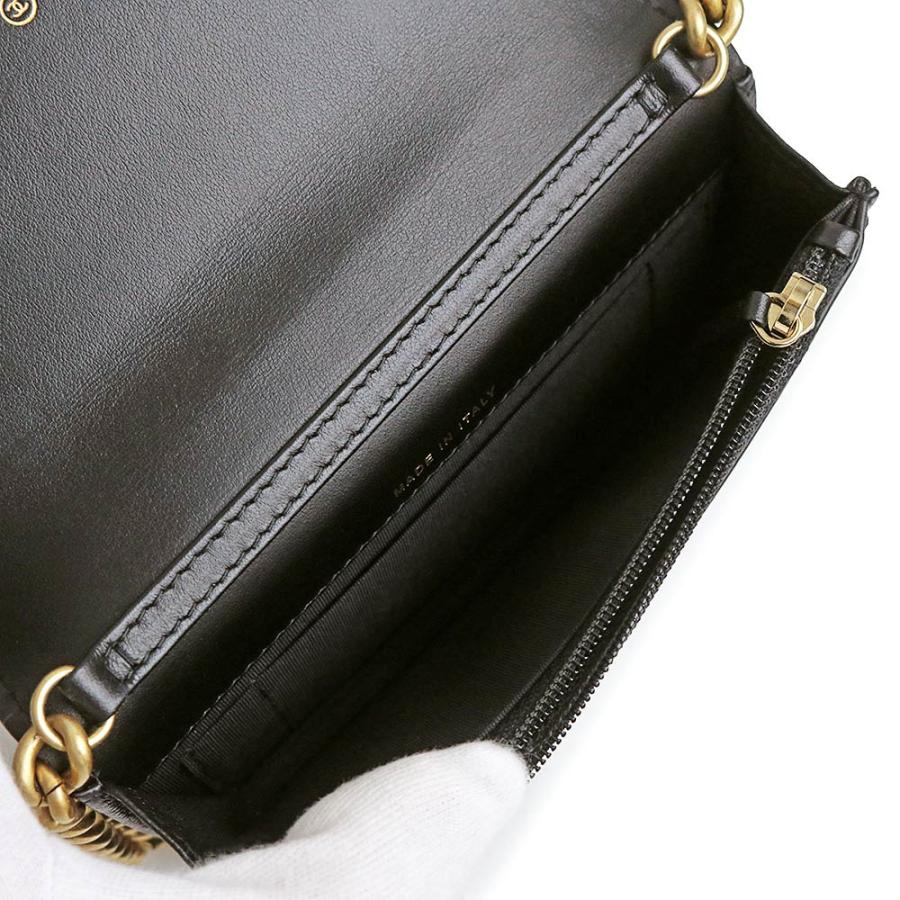 （未使用　展示品）CHANEL シャネル AP2205 ボーイシャネル マトラッセ ココマーク チェーンウォレット キャビアスキン ブラック ショルダーバッグ 斜め掛け_3