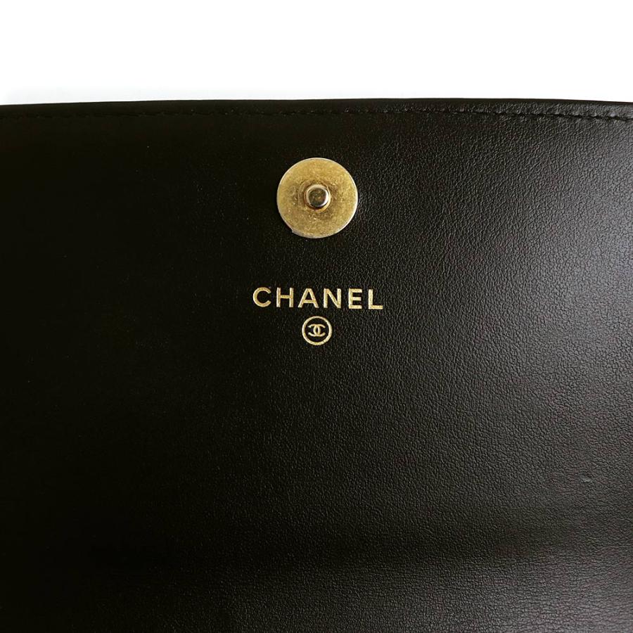 （未使用　展示品）CHANEL シャネル AP2205 ボーイシャネル マトラッセ ココマーク チェーンウォレット キャビアスキン ブラック ショルダーバッグ 斜め掛け_9