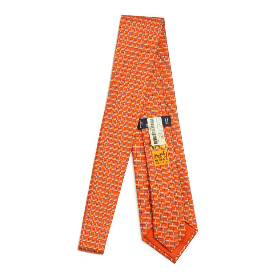 HERMES オレンジ シルクツイルタイ HERMES（エルメス） （新品・未使用品）HERMES ヘヴィシルクタイ
