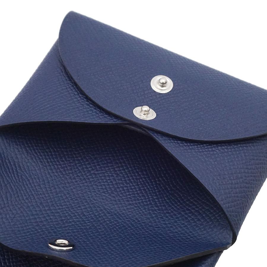 （新品・未使用品）HERMES エルメス カルヴィ デュオ コンパクト ヴォーエプソン ブルーネイビー B刻印 コインケース 小銭入れ 財布 カードケース 名刺入れの画像