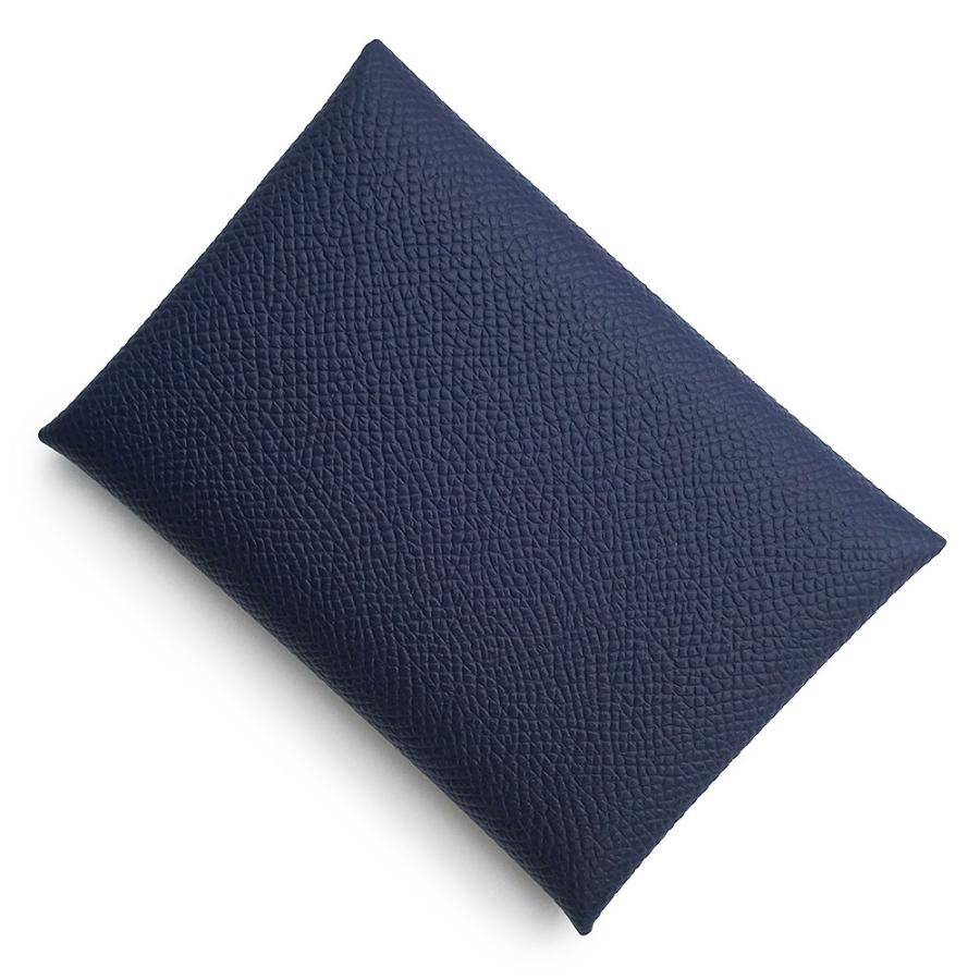 （新品・未使用品）HERMES エルメス カルヴィ デュオ コンパクト ヴォーエプソン ブルーネイビー B刻印 コインケース 小銭入れ 財布 カードケース 名刺入れの画像