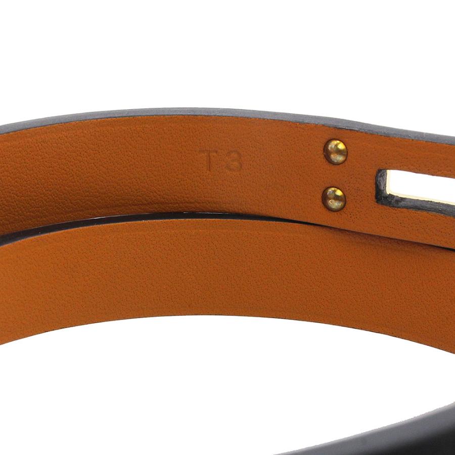 （新品・未使用品）HERMES エルメス ミニ ケリー ドゥブルトゥール ヴォースイフト ノワール ブラック Z刻印 2連 ブレスレット ＃T3 レザー ゴールド金具の画像