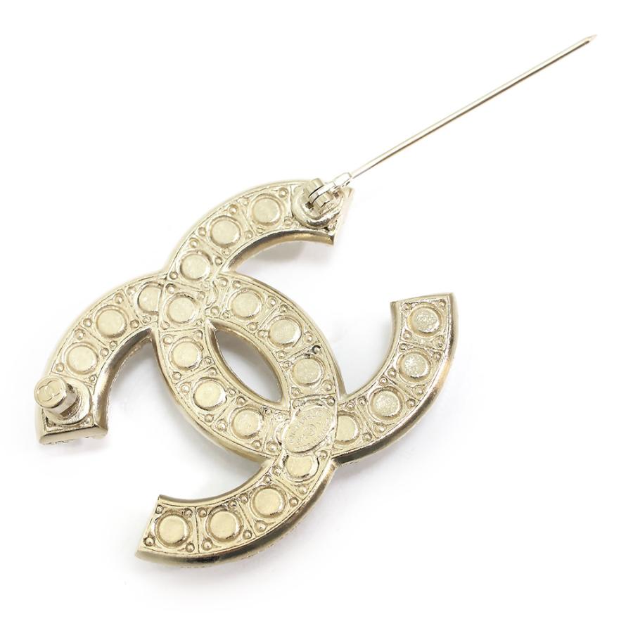 （新品・未使用品）CHANEL シャネル A64762 ココマーク パール ラインストーン ゴールド ブローチ 箱付の画像