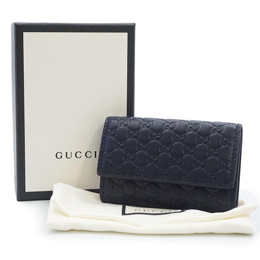 グッチ 150402 シグネチャー マイクログッチシマレザー ブラック 6連 キーケース シルバー金具 GUCCI（未使用　展示品） GUCCI（グッチ） （新品・未使用品）GUCCI 150402 シグネチャー