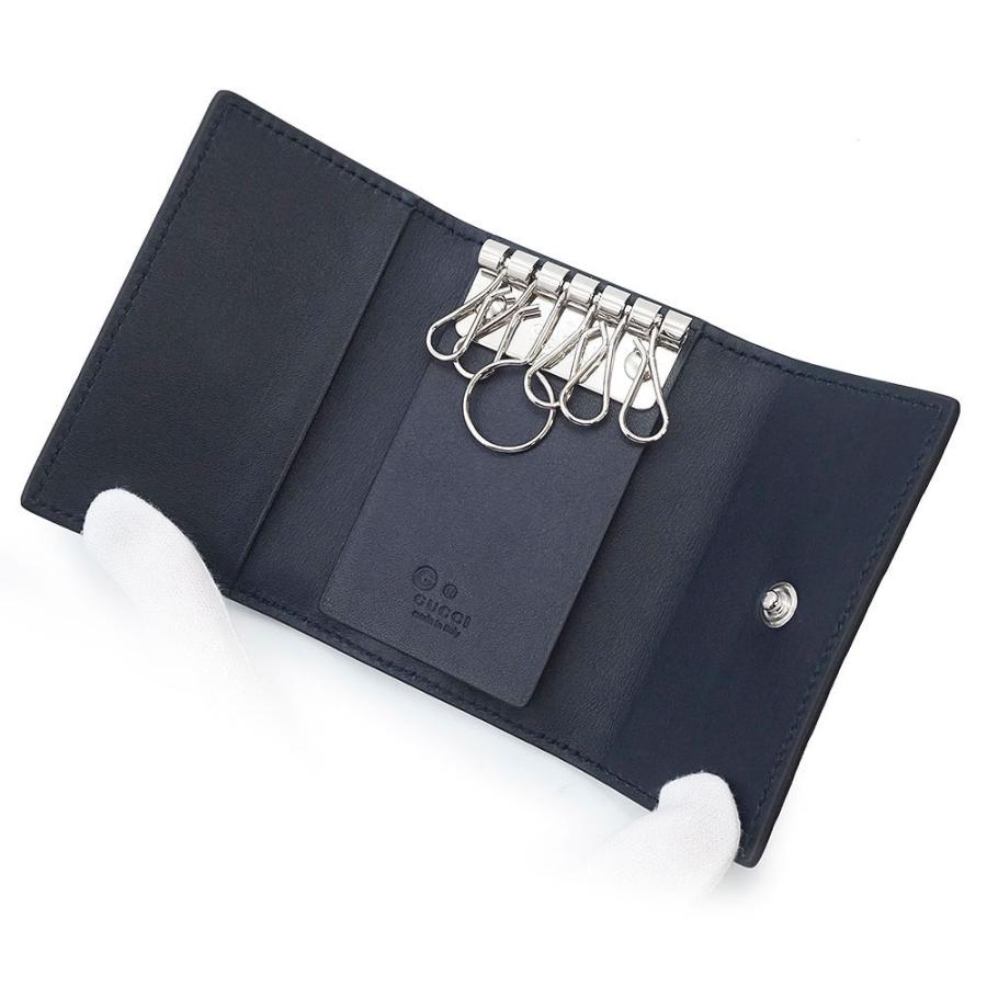 GUCCI キーケース　マイクログッチ　シマ　ネイビー GUCCI（グッチ） （新品・未使用品）GUCCI 150402 シグネチャー