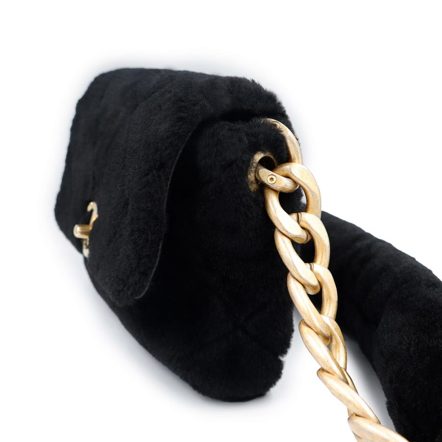 （未使用　展示品）CHANEL シャネル ココマーク マトラッセ チェーン ラムスキン シアリング ブラック ショルダーバッグ レザー アンティークゴールド金具_5