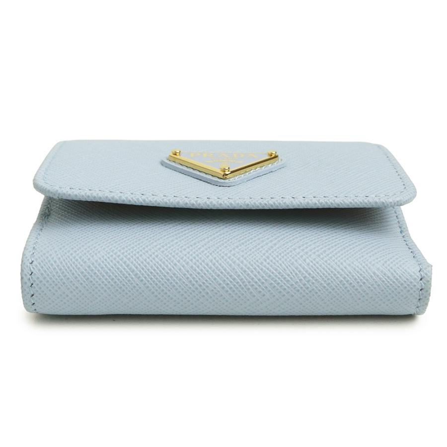 現行◆未使用◆PRADA 1MH043 三つ折り財布 三角プレート 黒 ゴールド PRADA（プラダ） （未使用 展示品）PRADA 1MH043 トライアングル 三角