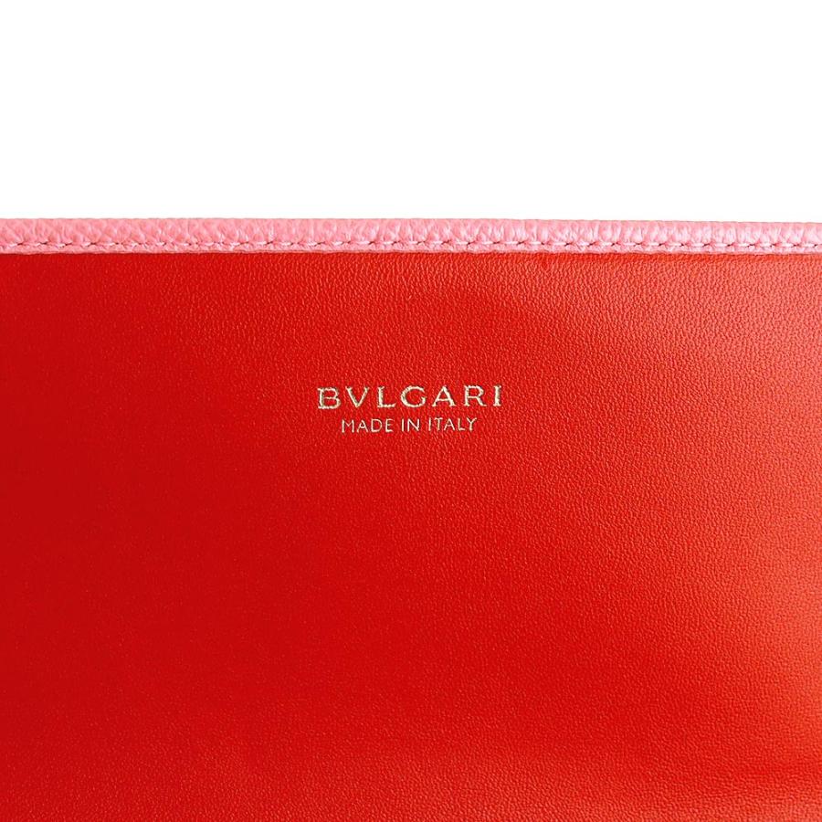 （新品・未使用品）BVLGARI ブルガリ 287272 ブルガリ ブルガリ BB ロゴクリップ ラージウォレット グレインカーフレザー ピンク レッド 二つ折り長財布 箱付の画像