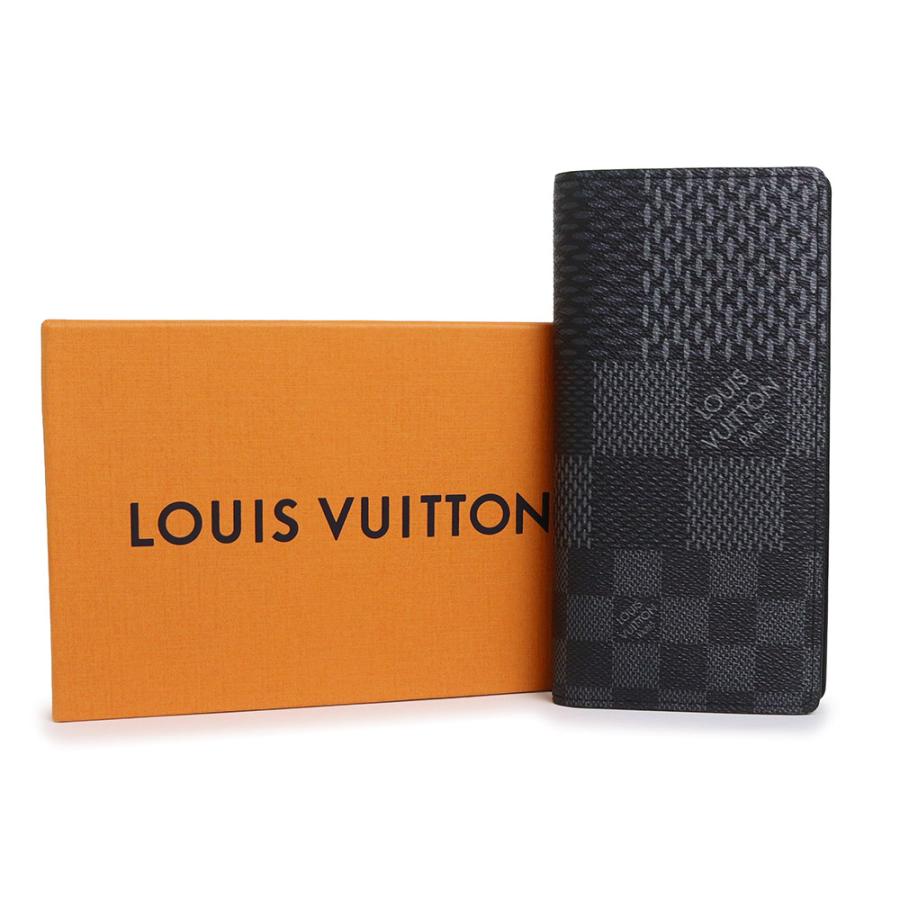 （新品・未使用品）LOUIS VUITTON ルイ ヴィトン N60436 ポルトフォイユ ブラザ NM ダミエグラフィット 3D ブラック 二つ折り長財布 シルバー金具 箱付の画像