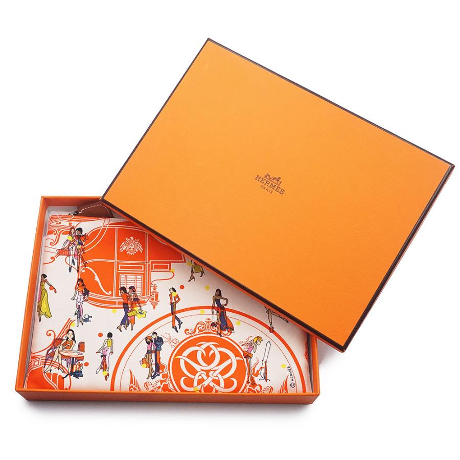 （新品・未使用品）HERMES エルメス シルキーポケット エクスリブリス パリジェンヌ シルク ヴォーマダム ゼラニウム ナタ ゴールド Y刻印 コスメ 化粧 ポーチの画像