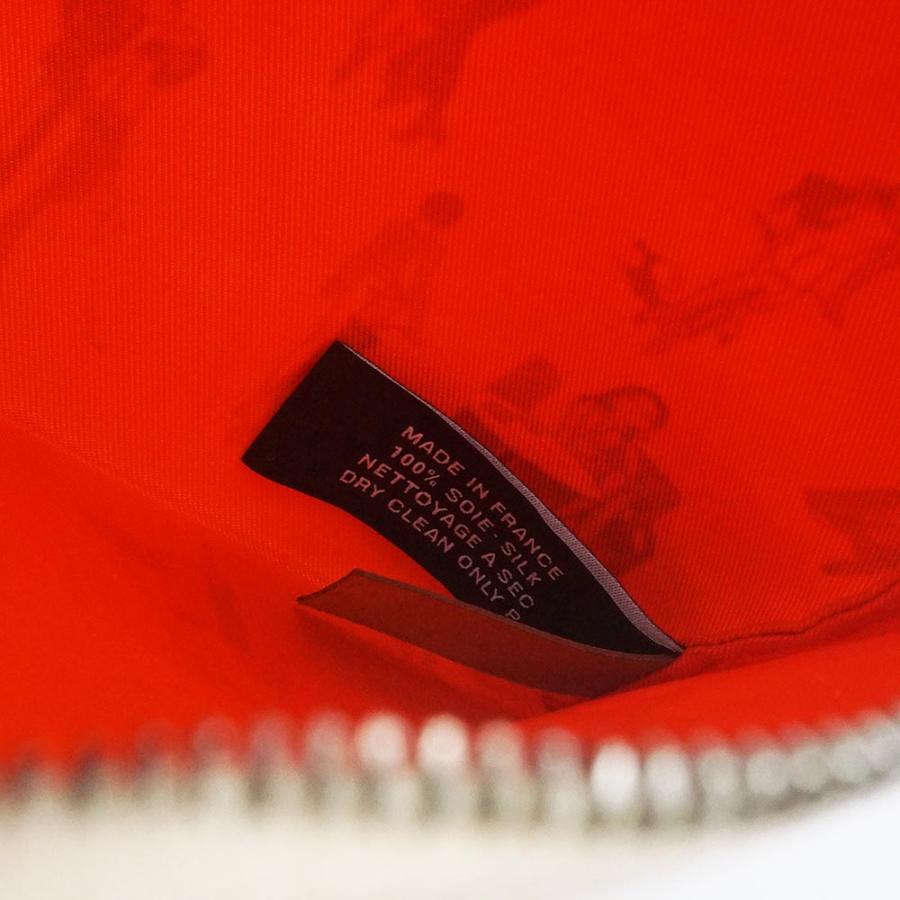 （新品・未使用品）HERMES エルメス シルキーポケット エクスリブリス パリジェンヌ シルク ヴォーマダム ゼラニウム ナタ ゴールド Y刻印 コスメ 化粧 ポーチの画像