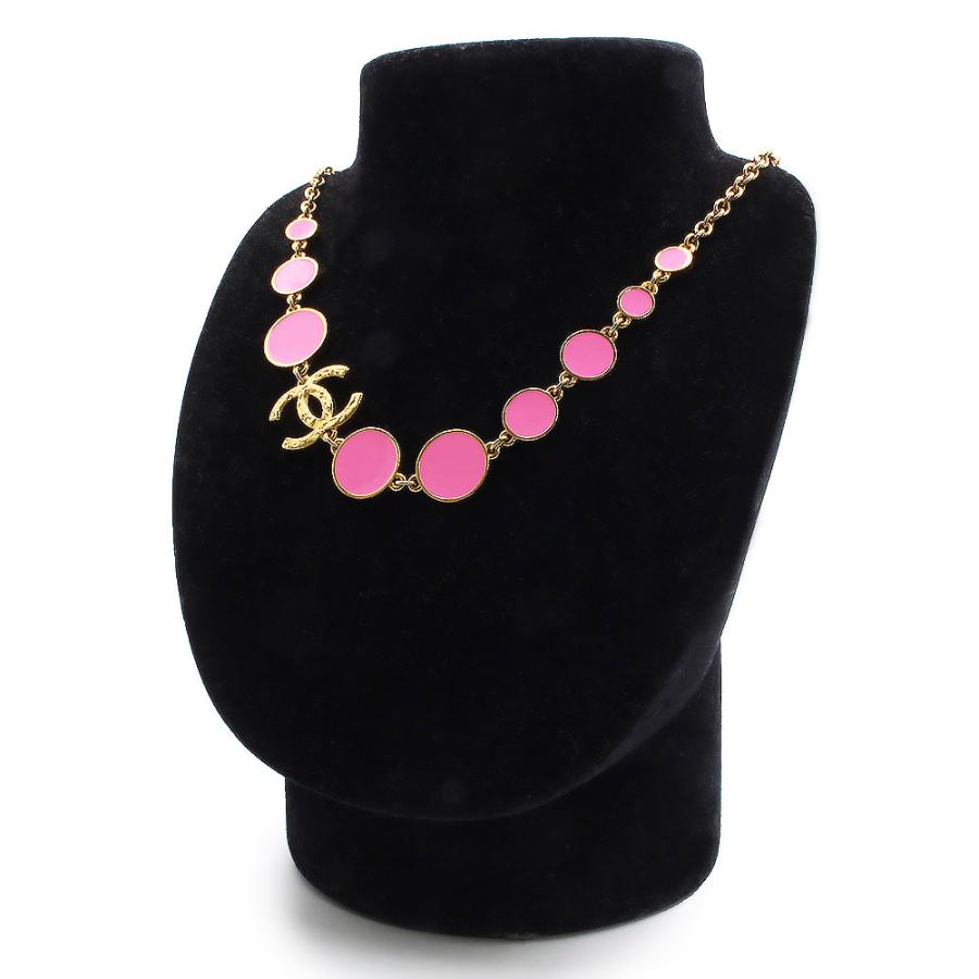 （新品・未使用品）CHANEL シャネル ABC482 ココマーク ドット チェーン ゴールド ピンク ネックレス チョーカーの画像
