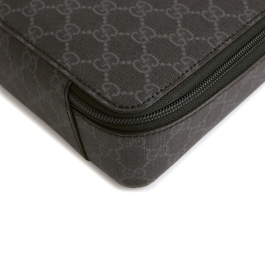 （新品・未使用品）GUCCI グッチ 726669 ラージ パッキング キューブ GGスプリームキャンバス ブラック クラッチ セカンドバッグ シルバー金具の画像
