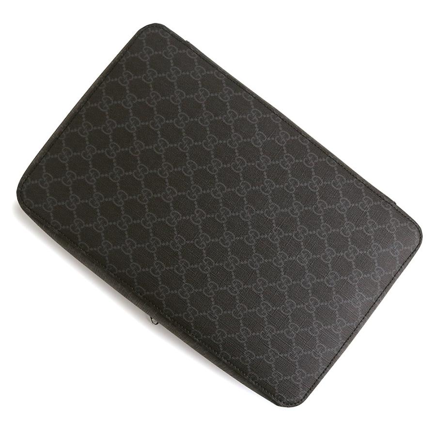 （新品・未使用品）GUCCI グッチ 726669 ラージ パッキング キューブ GGスプリームキャンバス ブラック クラッチ セカンドバッグ シルバー金具の画像