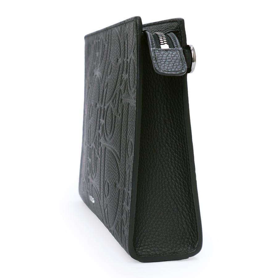 （新品・未使用品）Christian Dior クリスチャンディオール 2ESCA483LLG A5 トライアングル ポーチ ディオールグラビティレザー ブラック セカンドバッグ 箱付の画像