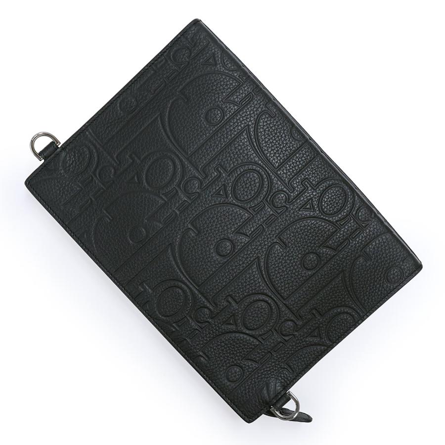 （新品・未使用品）Christian Dior クリスチャンディオール 2ESCA483LLG A5 トライアングル ポーチ ディオールグラビティレザー ブラック セカンドバッグ 箱付の画像