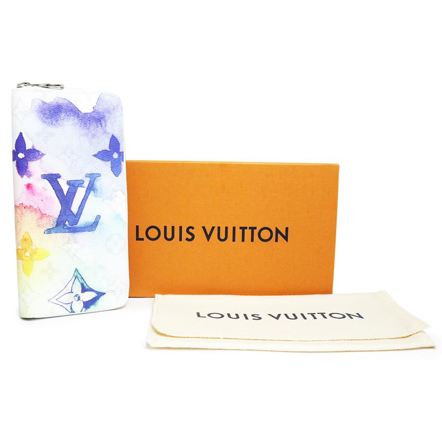 （新品・未使用品）LOUIS VUITTON ルイ ヴィトン M80499 ジッピーウォレット ヴェルティカル ウォーターカラー モノグラム ホワイト 長財布 シルバー金具 箱付の画像