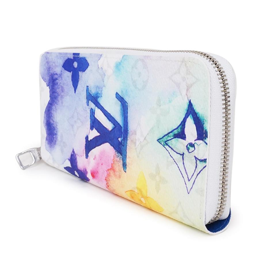 （新品・未使用品）LOUIS VUITTON ルイ ヴィトン M80499 ジッピーウォレット ヴェルティカル ウォーターカラー モノグラム ホワイト 長財布 シルバー金具 箱付の画像