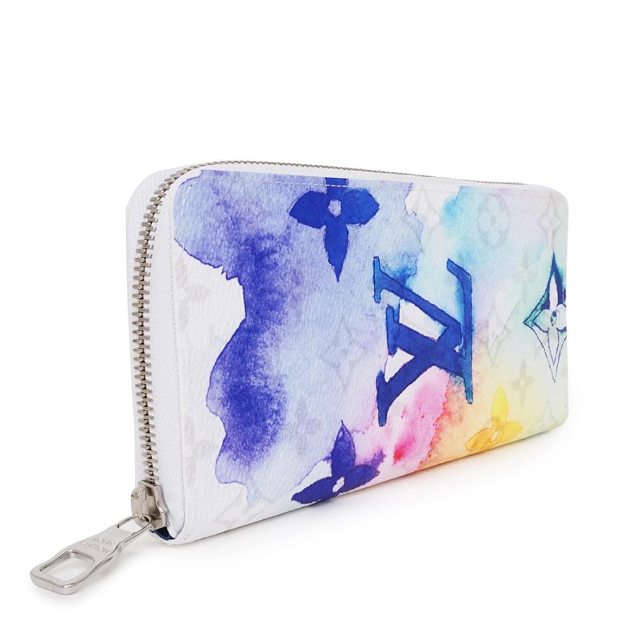 （新品・未使用品）LOUIS VUITTON ルイ ヴィトン M80499 ジッピーウォレット ヴェルティカル ウォーターカラー モノグラム ホワイト 長財布 シルバー金具 箱付の画像