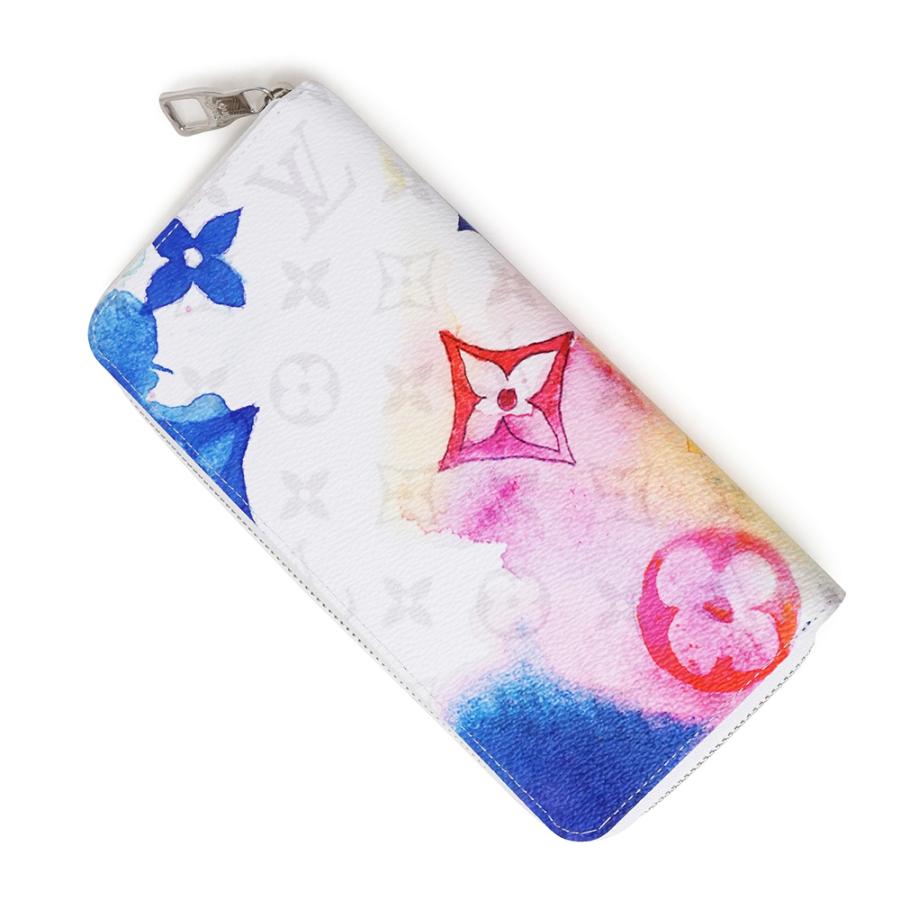 （新品・未使用品）LOUIS VUITTON ルイ ヴィトン M80499 ジッピーウォレット ヴェルティカル ウォーターカラー モノグラム ホワイト 長財布 シルバー金具 箱付の画像