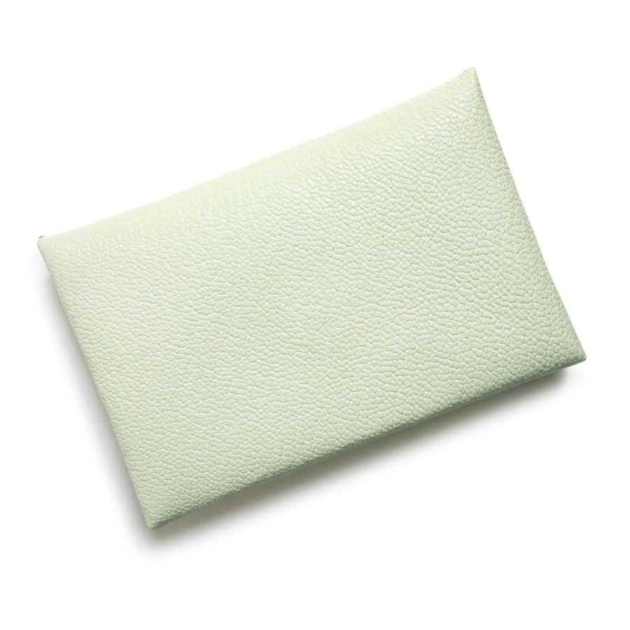 （新品・未使用品）HERMES エルメス カルヴィ ヴェルソ バイカラー シェーブルミゾール ヴェールフィズ ミント グリーン B刻印 カードケース レザー 箱付の画像