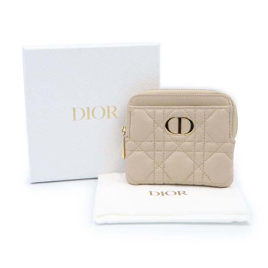 （新品・未使用品）Christian Dior クリスチャンディオール S5177UWHC Dior Caro Lavender ウォレット カーフスキン ベージュ コインケース 小銭入れ 財布の画像