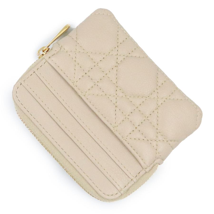 （新品・未使用品）Christian Dior クリスチャンディオール S5177UWHC Dior Caro Lavender ウォレット カーフスキン ベージュ コインケース 小銭入れ 財布の画像