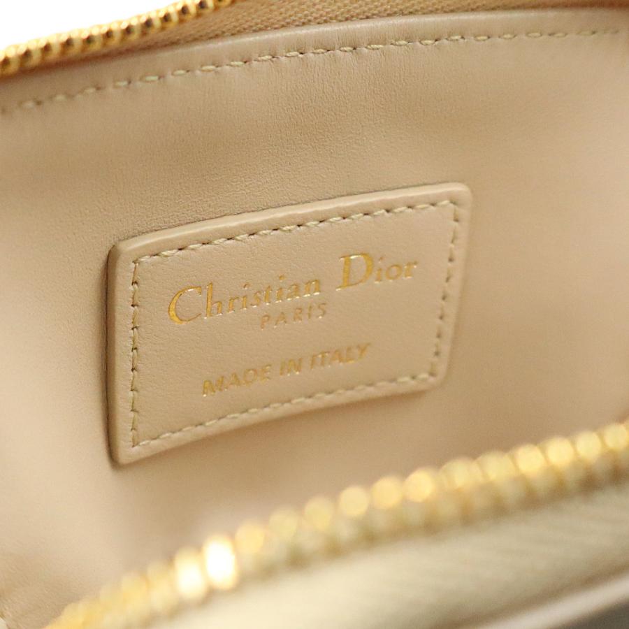 （新品・未使用品）Christian Dior クリスチャンディオール S5177UWHC Dior Caro Lavender ウォレット カーフスキン ベージュ コインケース 小銭入れ 財布の画像