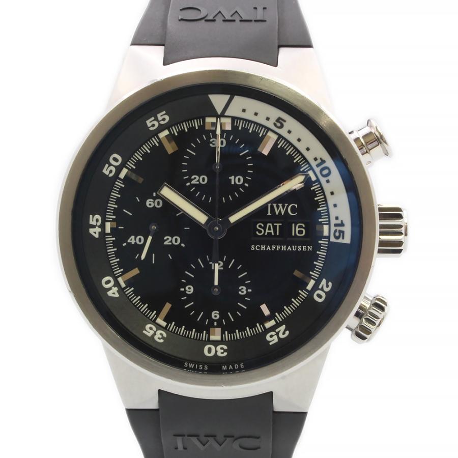 （中古）IWC インターナショナルウォッチカンパニー IW371933 アクアタイマー クロノグラフ 自動巻き ステンレススチール ラバー ブラック シルバー 腕時計 | IWC SCHAFFHAUSEN | 01