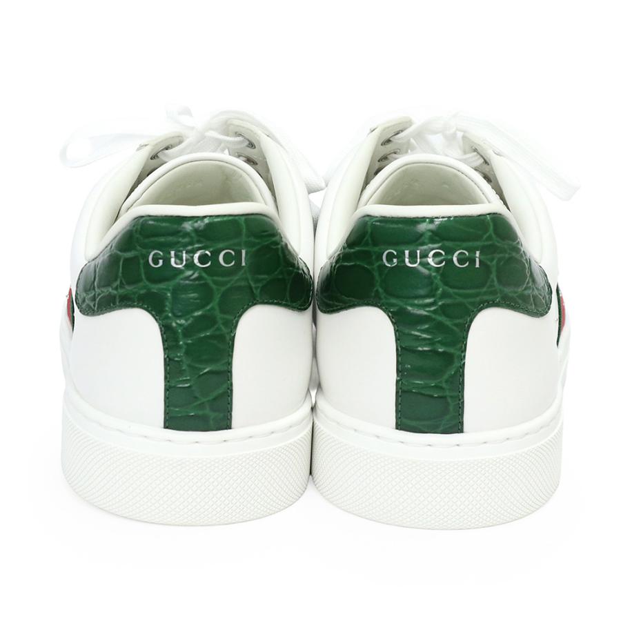 （新品・未使用品）GUCCI グッチ 853252 エース ウェブ ストライプ スタッズ レザー ラバー ホワイト グリーン レッド スニーカー シューズ 靴 #8 27cm 箱付の画像