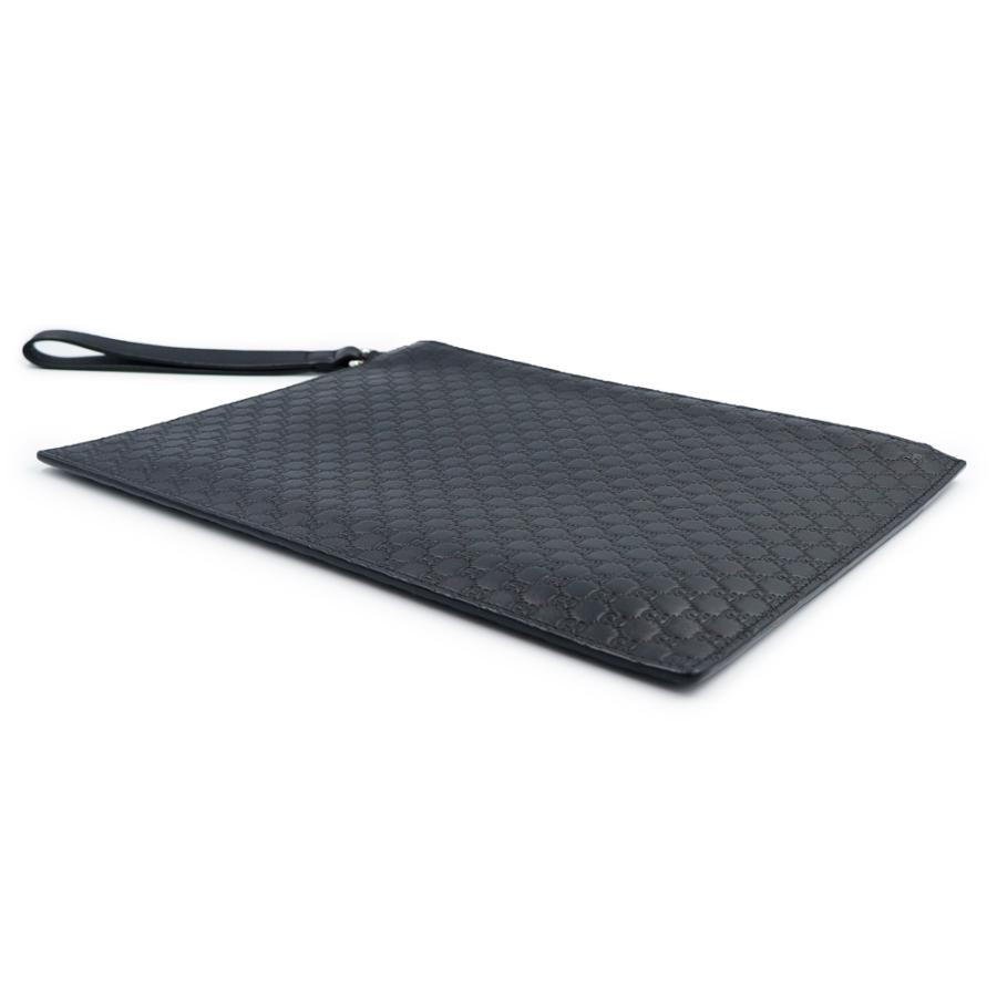 （新品・未使用品）GUCCI グッチ 544477 マイクログッチシマレザー ブラック セカンドバッグ クラッチ シルバー金具 箱付の画像