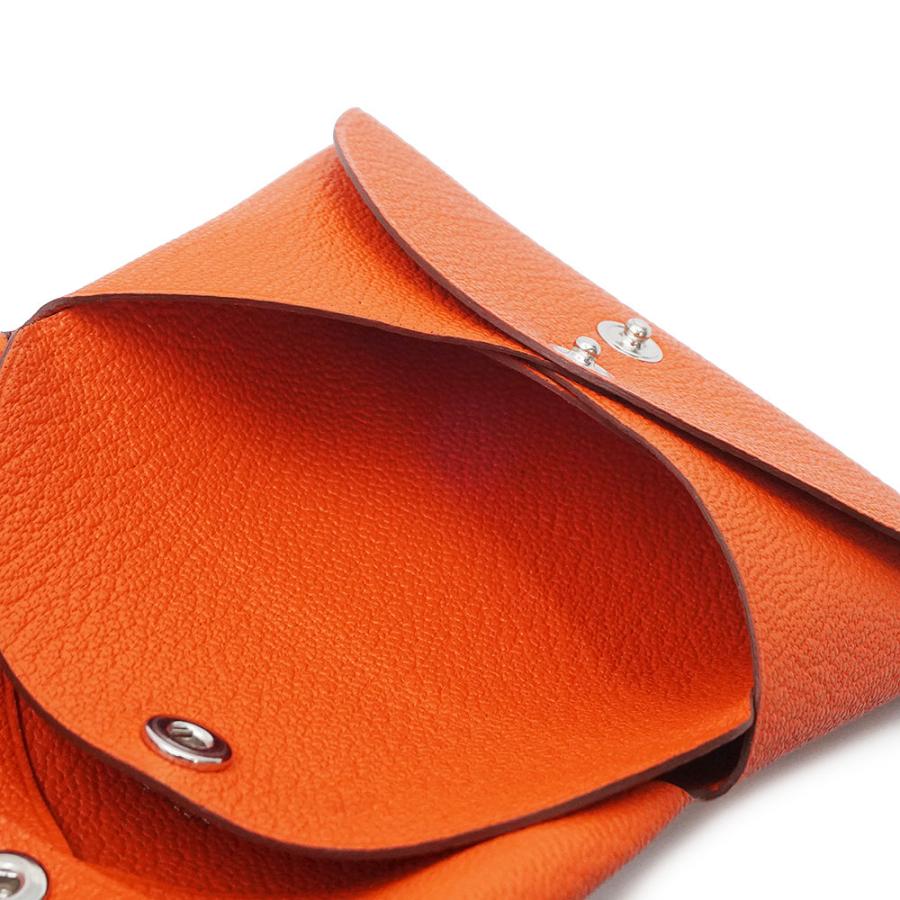 （新品・未使用品）HERMES エルメス カルヴィ デュオ コンパクト シェーブルミゾール タンジェリン オレンジ G刻印 コインケース 小銭入れ 財布 カードケースの画像