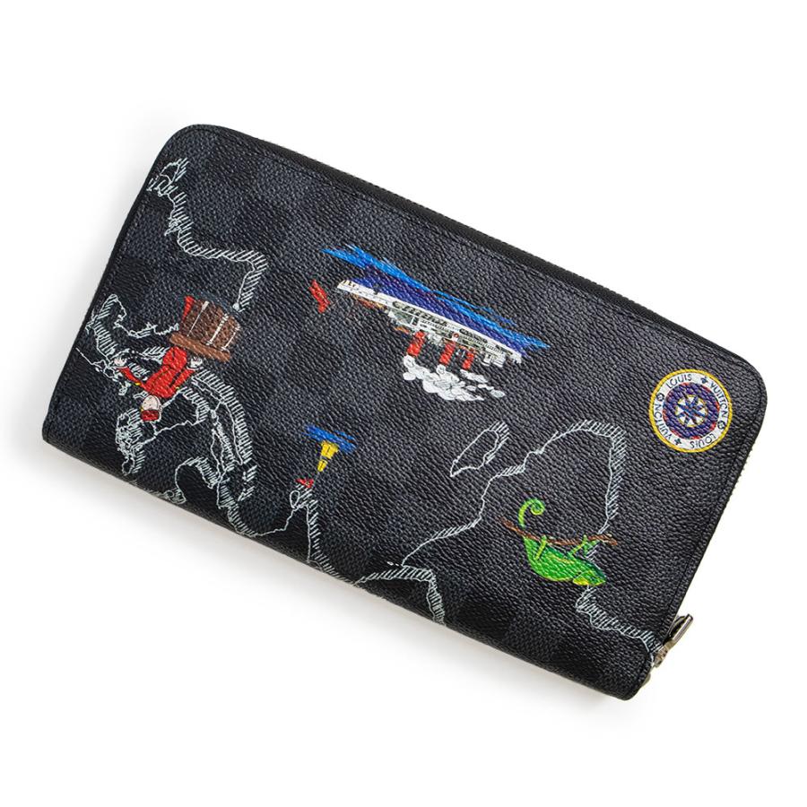 （新品・未使用品）LOUIS VUITTON ルイ ヴィトン N40204 ジッピー オーガナイザー NM ダミエグラフィット マップ ブラック 長財布 シルバー金具の画像