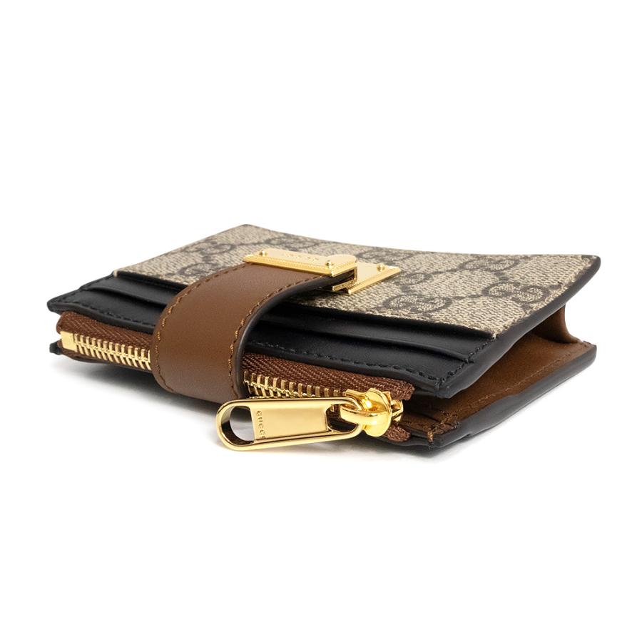 （新品・未使用品）GUCCI グッチ 779804 GGスプリームキャンバス レザー ベージュ ブラウン ブラック コイン カードケース 小銭入れ 財布 ゴールド金具 箱付の画像