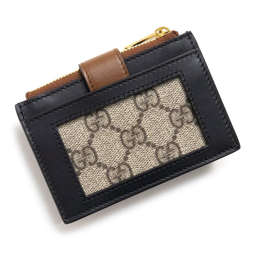 （新品・未使用品）GUCCI グッチ 779804 GGスプリームキャンバス レザー ベージュ ブラウン ブラック コイン カードケース 小銭入れ 財布 ゴールド金具 箱付の画像