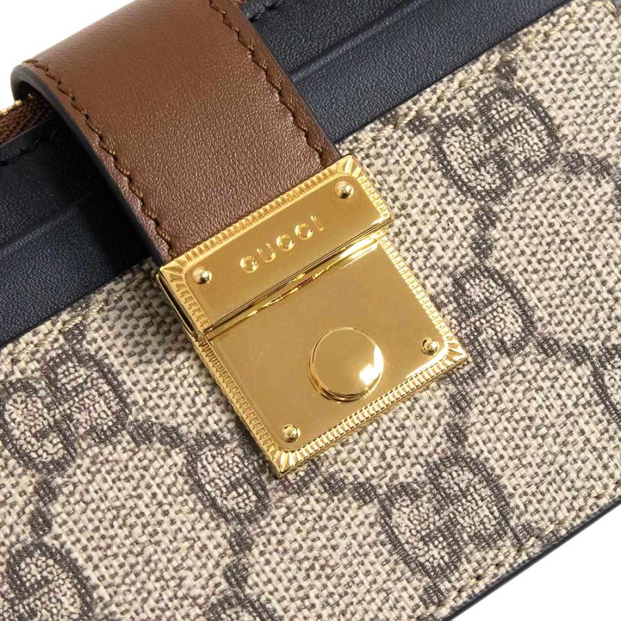 （新品・未使用品）GUCCI グッチ 779804 GGスプリームキャンバス レザー ベージュ ブラウン ブラック コイン カードケース 小銭入れ 財布 ゴールド金具 箱付の画像