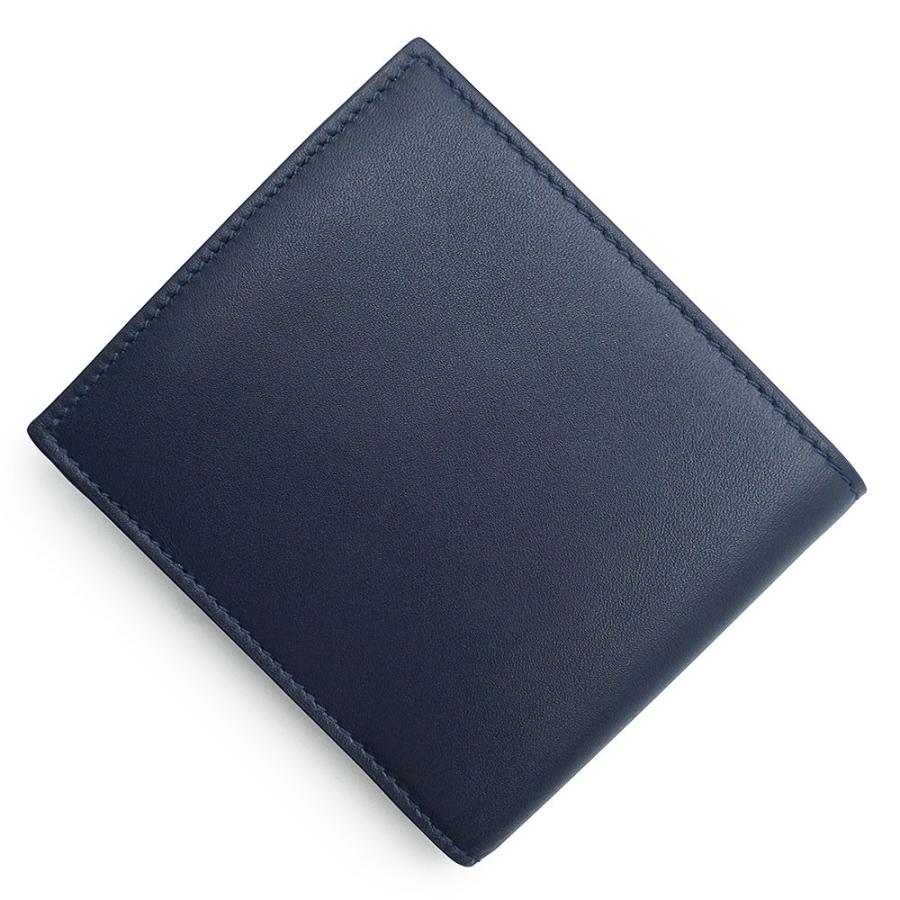 （新品・未使用品）GUCCI グッチ 818946 日本限定 GGエンブレム ブラック インテリア スムースレザー GGスプリームキャンバス ダークブルー 二つ折り財布 箱付の画像