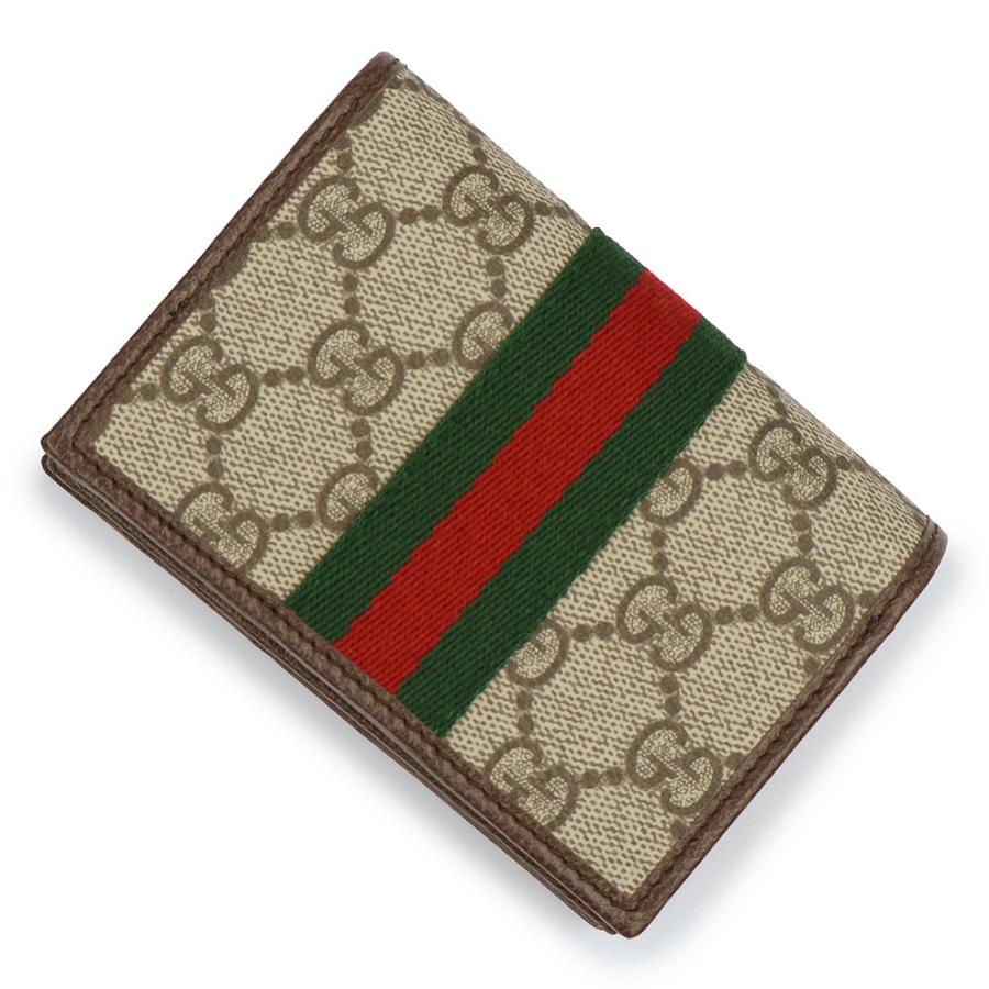 （新品・未使用品）GUCCI グッチ 838468 オフィディア スモールウォレット GGスプリームキャンバス レザー ベージュ ダークブラウン 二つ折り財布の画像