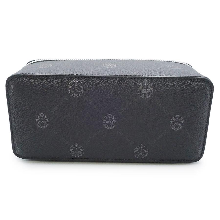 （中古）Berluti ベルルッティ イタウバ ウォッチケース 3 シグネチャーキャンバス ヴェネチアレザー ブラック グレー ブラウン 腕時計 ポーチ シルバー金具_4