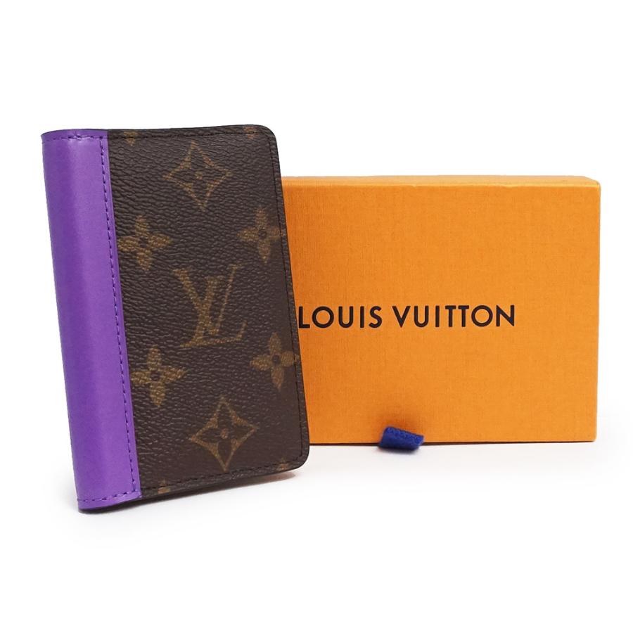 （新品・未使用品）LOUIS VUITTON ルイ ヴィトン M81535 オーガナイザー ドゥ ポッシュ モノグラムマカサー パープル カード パスケース 名刺入れ 定期入れ 箱付の画像