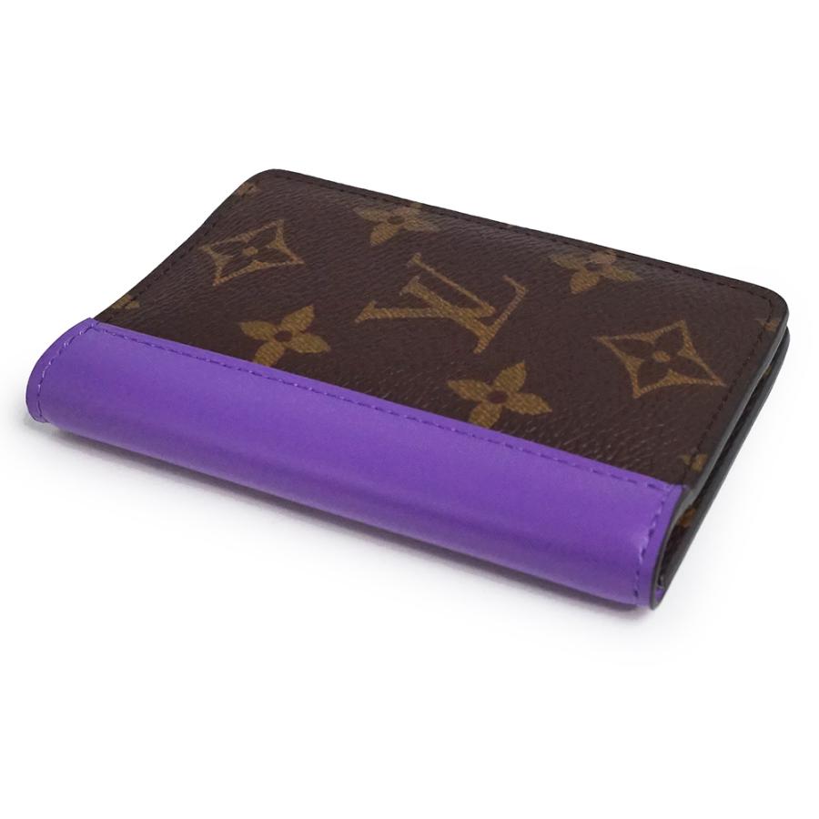 （新品・未使用品）LOUIS VUITTON ルイ ヴィトン M81535 オーガナイザー ドゥ ポッシュ モノグラムマカサー パープル カード パスケース 名刺入れ 定期入れ 箱付の画像