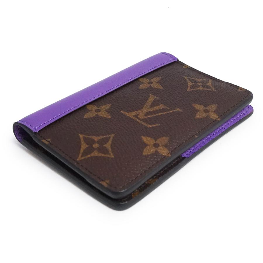 （新品・未使用品）LOUIS VUITTON ルイ ヴィトン M81535 オーガナイザー ドゥ ポッシュ モノグラムマカサー パープル カード パスケース 名刺入れ 定期入れ 箱付の画像