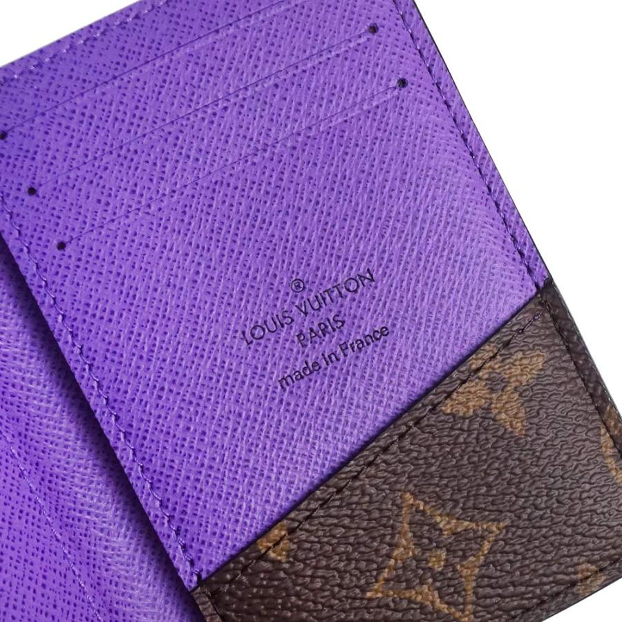 （新品・未使用品）LOUIS VUITTON ルイ ヴィトン M81535 オーガナイザー ドゥ ポッシュ モノグラムマカサー パープル カード パスケース 名刺入れ 定期入れ 箱付の画像