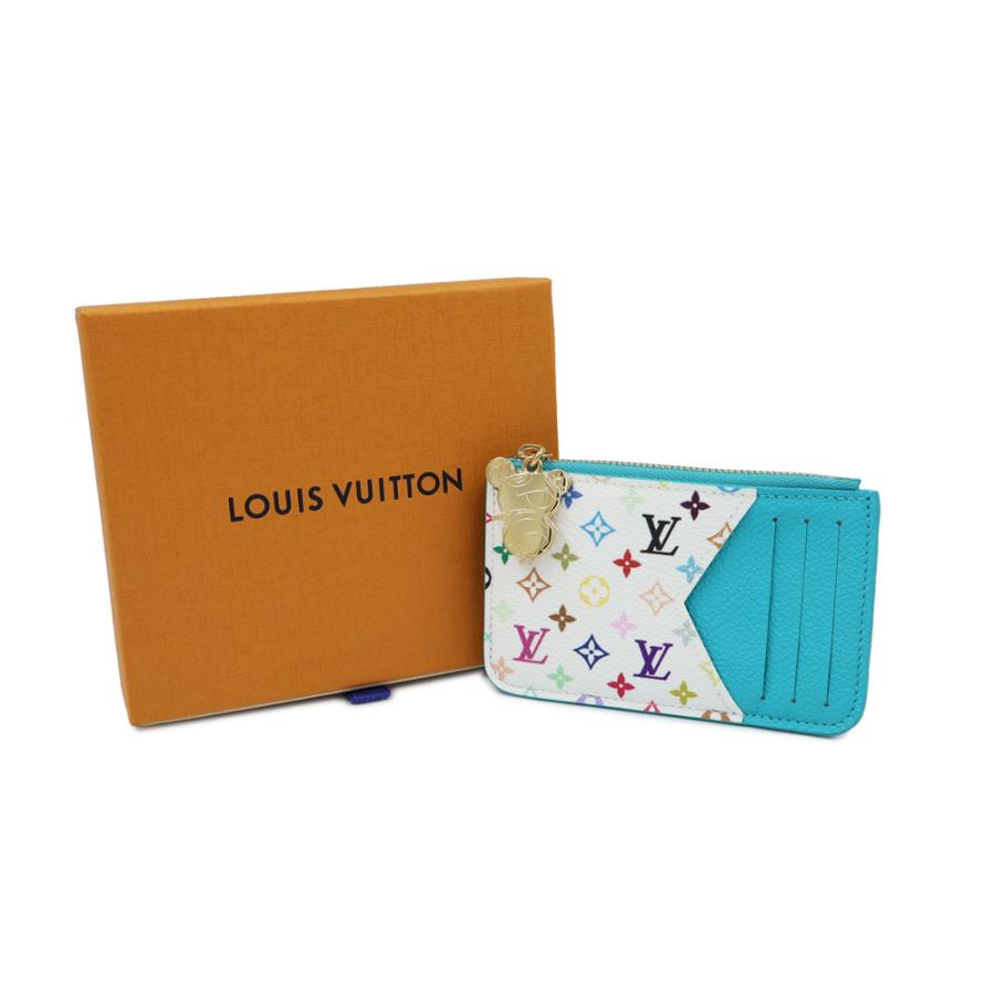 （新品・未使用品）LOUIS VUITTON ルイ ヴィトン M14171 ポルト カルト ロミー 村上隆コラボ カードケース モノグラムマルチカラー レザー カビラブルー 箱付の画像